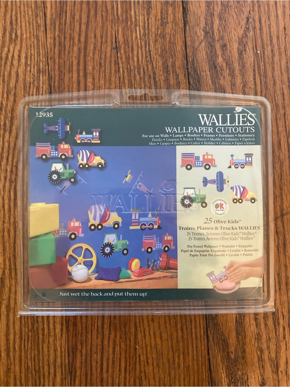 Vintage Wallies Kids Wallpaper Cutouts Trains, Planes & Trucks wall decor NIB